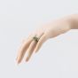 Second Hand 9ct Yellow Gold Synthetic Emerald & 0.06ct Diamond Dress Ring 41384381