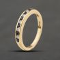 Second Hand 9ct Yellow Gold Sapphire & 0.10ct Brilliant Cut Diamond Half Eternity Ring 41384396