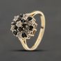 Second Hand 9ct Yellow Gold Sapphire & 0.05ct Diamond Cluster Ring 41384401