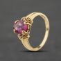 Second Hand 9ct Yellow Gold Tourmaline & 0.02ct Diamond Dress Ring 41384421