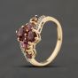 Second Hand 9ct Yellow Gold Tourmaline & Diamond Dress Ring 41384436