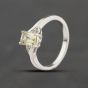 Second Hand 9ct White Gold Pale Green Tourmaline & Diamond Oval Dress Ring 41384442