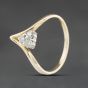 Second Hand 9ct Yellow Gold Diamond Three Stone Wishbone Ring 41384456