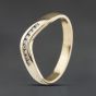 Second Hand 9ct Yellow Gold Diamond Channel Set Wishbone Ring 41384459