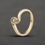 Second Hand 9ct Yellow Gold 0.10ct Brilliant Cut Diamond Twist Solitaire Ring 41384471