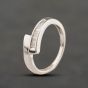 Second Hand 9ct White Gold Baguette Cut Diamond Crossover Ring 41384475