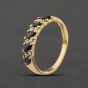Second Hand 9ct Yellow Gold Sapphire & 0.08ct Diamond Half Eternity Ring 41384499