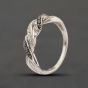 Second Hand 9ct White Gold 0.10ct Diamond Openwork Wavey Half Eternity Ring 41384502