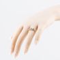 Second Hand 9ct Yellow Gold Blue Topaz & 0.08ct Diamond Seven Stone Ring 41384545