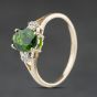 Second Hand 9ct Yellow Gold Diopside & 0.04ct Diamond Dress Ring 41384552