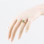 Second Hand 9ct Yellow Gold Diopside & 0.04ct Diamond Dress Ring 41384552