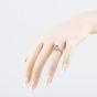 Second Hand 9ct Yellow Gold Colour Treated Pink Topaz & 0.02ct Diamond Dress Ring 41384557