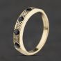 Second Hand 9ct Yellow Gold Sapphire & 0.06ct Diamond Half Eternity Ring 41384672