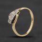Second Hand 9ct Yellow Gold Diamond Twist Three Stone Ring 41384697