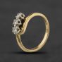Second Hand 9ct Yellow Gold Diamond Twist Three Stone Ring 41384698