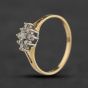 Second Hand 9ct Yellow Gold Diamond Nine Stone Cluster Ring 41384699