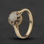 Second Hand 9ct Yellow Gold Diamond & Opal Cluster Ring 41384745