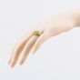 Second Hand 9ct Yellow Gold Diamond & Green Zircon Cluster Ring 41384757