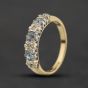 Second Hand 9ct Yellow Gold Aquamarine & Diamond Dress Ring 41384767