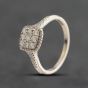 Second Hand 9ct White Gold 0.40ct Brilliant Cut Diamond Square Cluster Ring 41384927