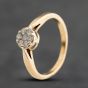 Second Hand 9ct Yellow Gold 0.45ct Brilliant Cut Diamond Cluster Ring 41384947