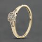 Second Hand 9ct Yellow Gold 0.04ct Brilliant Cut Diamond Square Cluster Ring 41384992