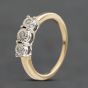 Second Hand 9ct Yellow Gold 0.07ct Brilliant Cut Diamond Three Stone Ring 41384995