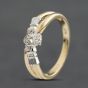 Second Hand 9ct Two Colour Gold 0.01ct Brilliant Cut Diamond Claddagh Ring 41385008
