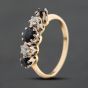 Second Hand Vintage Yellow Gold Sapphire & Diamond Five Stone Ring 41385009