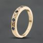 Second Hand 9ct Yellow Gold Sapphire & Diamond Half Eternity Ring 41385011