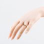 Second Hand 9ct Yellow Gold Cabochon Sapphire & Diamond Half Wishbone Ring 41385012