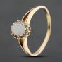 Second Hand 9ct Yellow Gold Opal & Diamond Cluster Ring 41385014