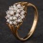 Second Hand 9ct Yellow Gold Diamond Cluster Ring 4138695