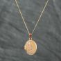 Second Hand 9ct Two Colour Gold Footprints Locket Pendant & 18 Inch Curb Chain 41391248