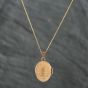Second Hand 9ct Two Colour Gold Footprints Locket Pendant & 18 Inch Curb Chain 41391248