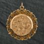 Second Hand Vintage 9ct Yellow Gold Engraved Round Locket Loose Pendant 4139628