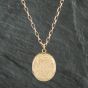 Second Hand Vintage Yellow Gold Hand Engraved Oval Locket & 22 Inch Belcher Chain 4139772