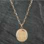Second Hand Vintage Yellow Gold Hand Engraved Oval Locket & 22 Inch Belcher Chain 4139772