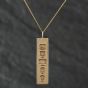 Second Hand Vintage 9ct Yellow Gold Ingot Pendant & 18 Inch Curb Chain 4139840