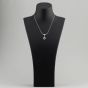Second Hand 18ct White Gold Sapphire & Diamond Art Deco Pendant & 16 Inch Trace Chain 4139936