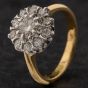 Second Hand 18ct Two Colour Gold 0.82ct Brilliant Cut Diamond Cluster Ring 4148054