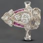 Second Hand Vintage White Gold Ruby & Diamond Art Deco Dress Ring 41481053