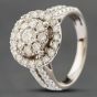 Second Hand White Gold Brilliant Cut Diamond Halo Cluster Ring 41481072