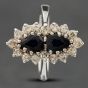 Second Hand Vintage 18ct White Gold Sapphire & Brilliant Cut Diamond Double Cluster Ring 41481074
