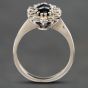 Second Hand Vintage 18ct White Gold Sapphire & Brilliant Cut Diamond Double Cluster Ring 41481074