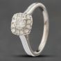 Second Hand 18ct White Gold Brilliant Cut Diamond Cushion Cluster Ring 41481119