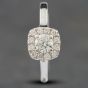 Second Hand 18ct White Gold Brilliant Cut Diamond Cushion Cluster Ring 41481119
