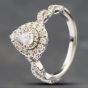 Second Hand 14ct White Gold Diamond Neil Lane Pear Shape Three Tier Cluster Ring 41481183
