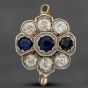 Second Hand Vintage 18ct Yellow Gold Sapphire & Diamond Three Row Cluster Ring 41481210