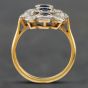 Second Hand Vintage 18ct Yellow Gold Sapphire & Diamond Three Row Cluster Ring 41481210